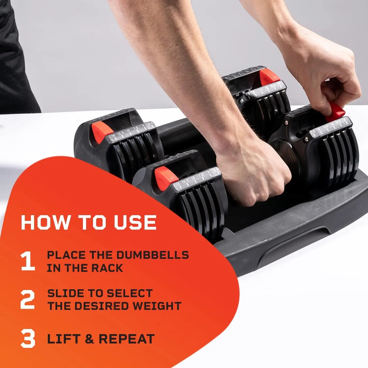 PowerUp Adjustable Dumbbells 7 PowerUp Adjustable Dumbbells
